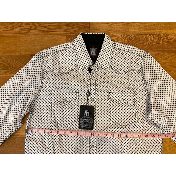 TM Exposure Western Shirt Men Medium Pearl Snap Cowboy Flower Medallion NWT - Picture 10 of 10